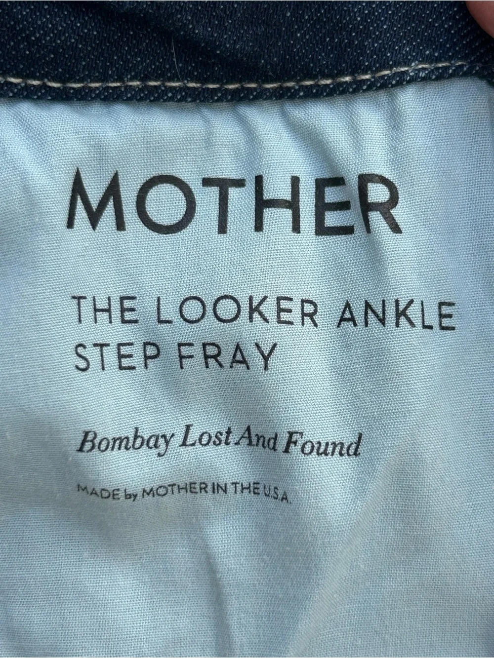 MOTHER The Looker Ankle Step Fray in Bombay Lost and Found Dark Wash 26